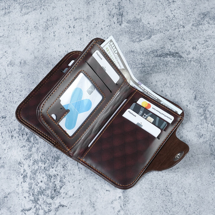 Wholesale Stylish Men' s Short Wallet PU Leather Business Commuting Multi-Card Zipper Wallet Black Everyday Use