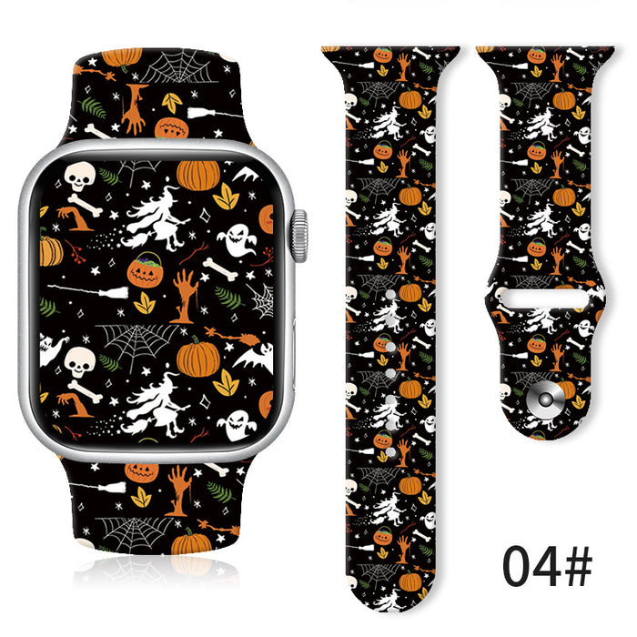 Wholesale Cartoon Christmas Silicone Strap Suitable for Apple Watch Strap JDC-WD-NuoQi003