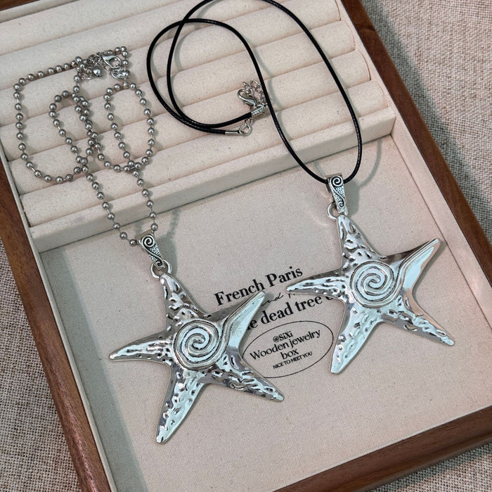 Wholesale Texture Pentagram Necklace with Temperament Versatile Collarbone Chain Accessory