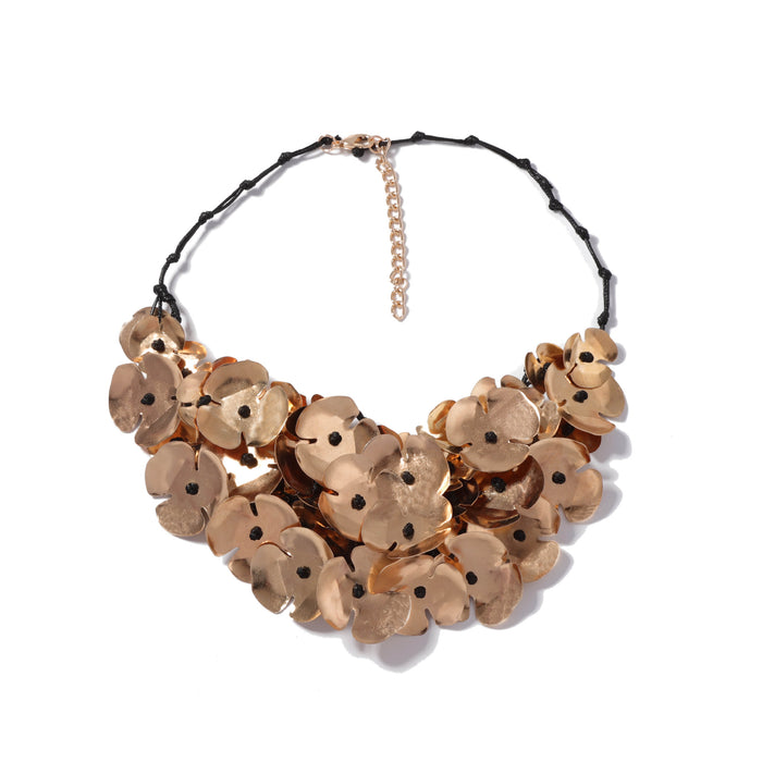 Wholesale Waterfall Multi-layer Metal Flower Wipe Rope Clavicle Chain Unique