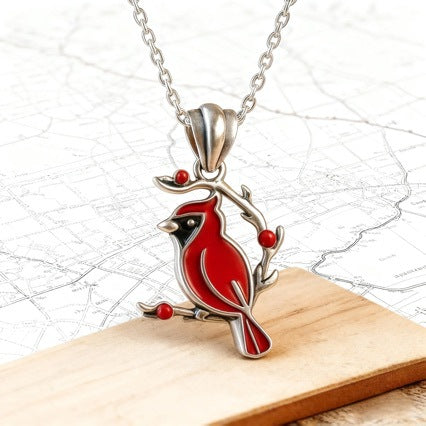 Wholesale Women' s long necklace Red Bird Necklace