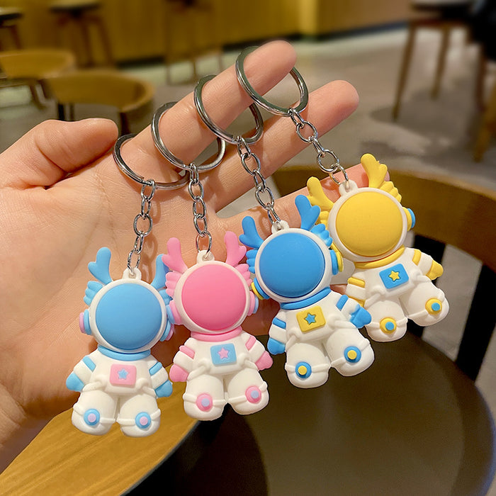 Wholesale Cartoon Space Rabbit Car Keychain Cute Creative Backpack Pendant Astronaut Bag Pendant Small Gift