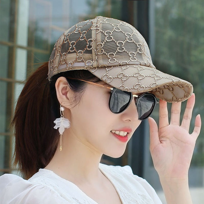 Wholesale Lace mesh duckbill cap breathable mesh thin breathable sun hat
