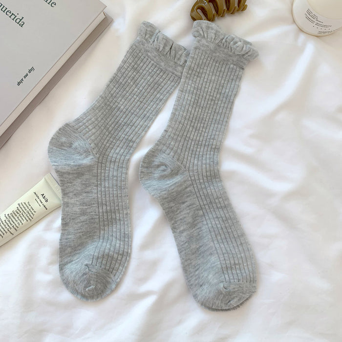 Wholesale Socks with thin midsole, vertical stripes, mesh, breathable bubbles, ribbed mouth, fashionable stacking socks