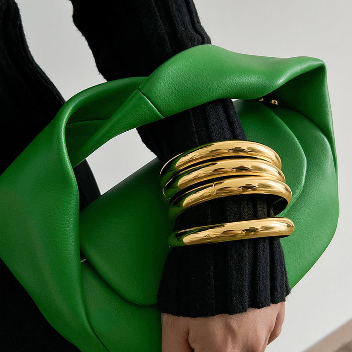 Wholesale Fashion metal landscape bracelet set with exaggerated female personality and wide threaded bracelet