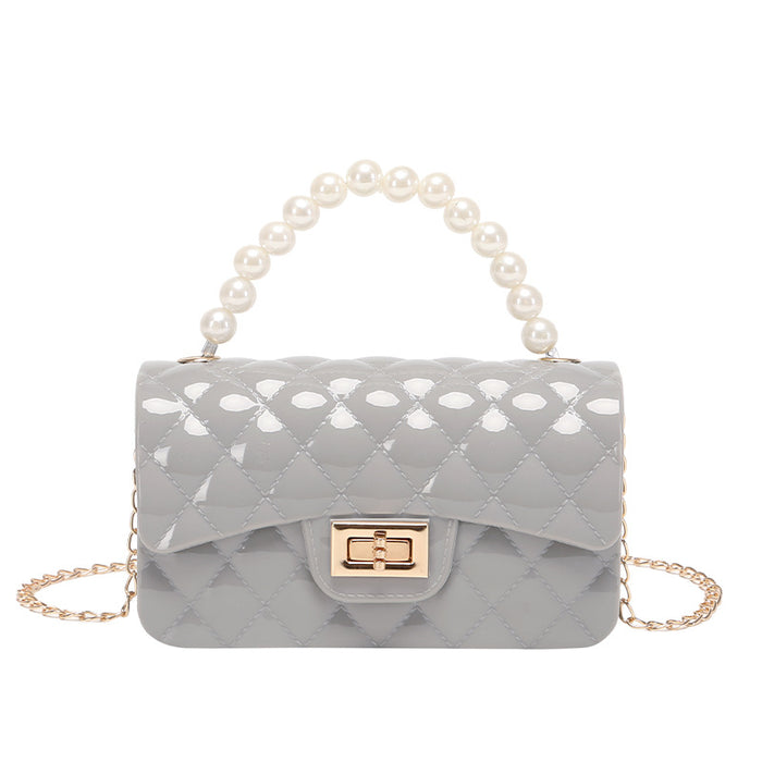 Wholesale Sweet Handbag Pearl Jelly Bag Candy Color Ladies Handbag Trendy New Women's Bag JDC-HB-HongY002