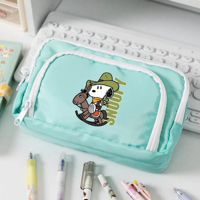 Wholesale Polyester Cartoon Dog Print Pencil Case Cute Student Stationery Pouch For School Girls Storage Bag