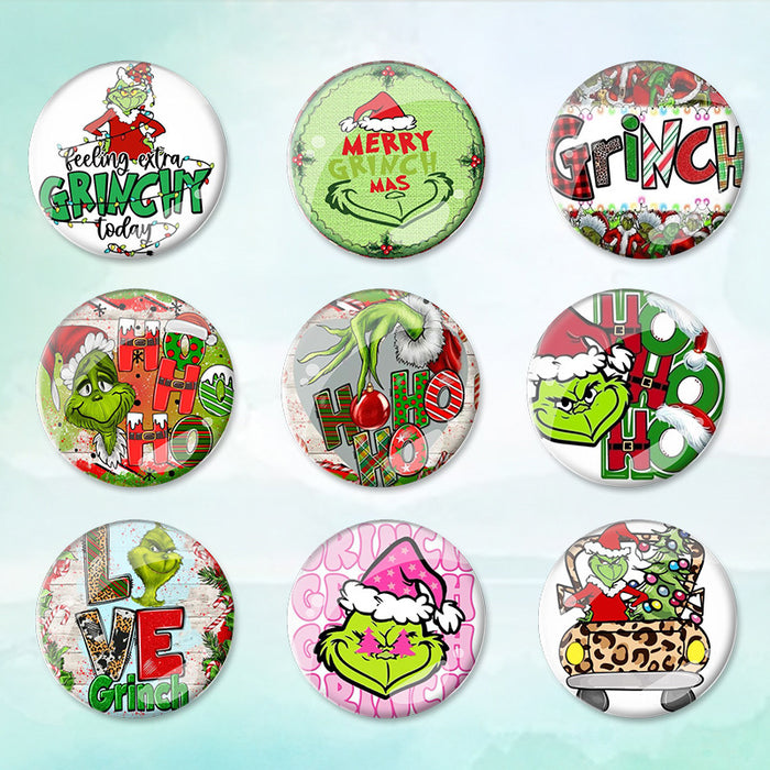 Wholesale Cartoon Christmas Tinplate Brooches JDC-BCH-XiangL001