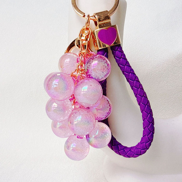 Wholesale Acrylic Grape Cluster Keychain - Cute Fruit Simulated Design MOQ≥6