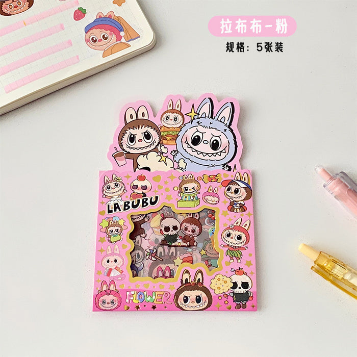 Wholesale Cute Cartoon PET Sticker Pack 5 Sheets Waterproof DIY Journal Scrapbook Decorative Accents
