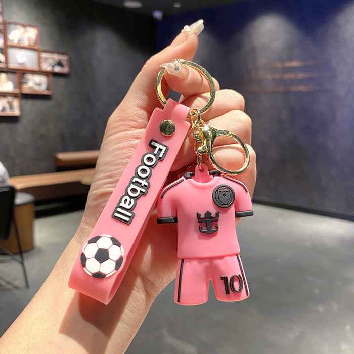 Wholesale Football Jersey Keychain Cartoon Doll School Bag Pendant Car Key Chain Small Gift