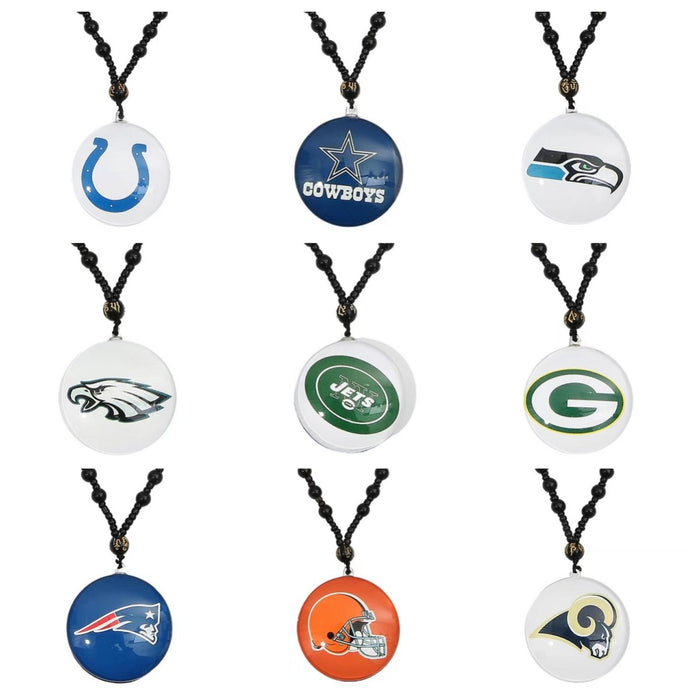 Wholesale Sports Style Rugby Necklace Glass Pendant Sweater Chain JDC-NE-BaB001
