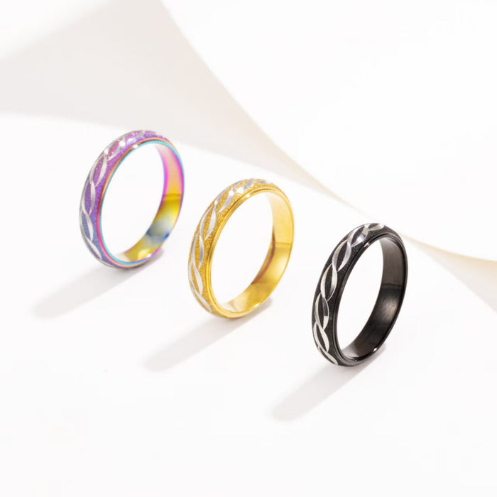 Wholesale Titanium steel ring with curved surface of 4mm, fashionable and non fading, light luxury and high-end feel. Direct sales of the ring