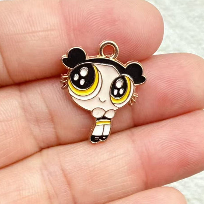 Wholesale 10pcs DIY Cartoon Cute Girl Alloy Resin Jewelry Pendant Necklace Earrings