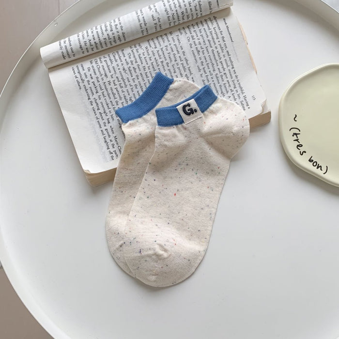 Wholesale New socks made of cotton, sweat absorbing, breathable, labeled with letter fabric, short socks with elasticity