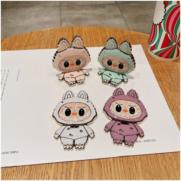 Wholesale Cute Cartoon Solid Color Electroplated Mirror Phone Stand