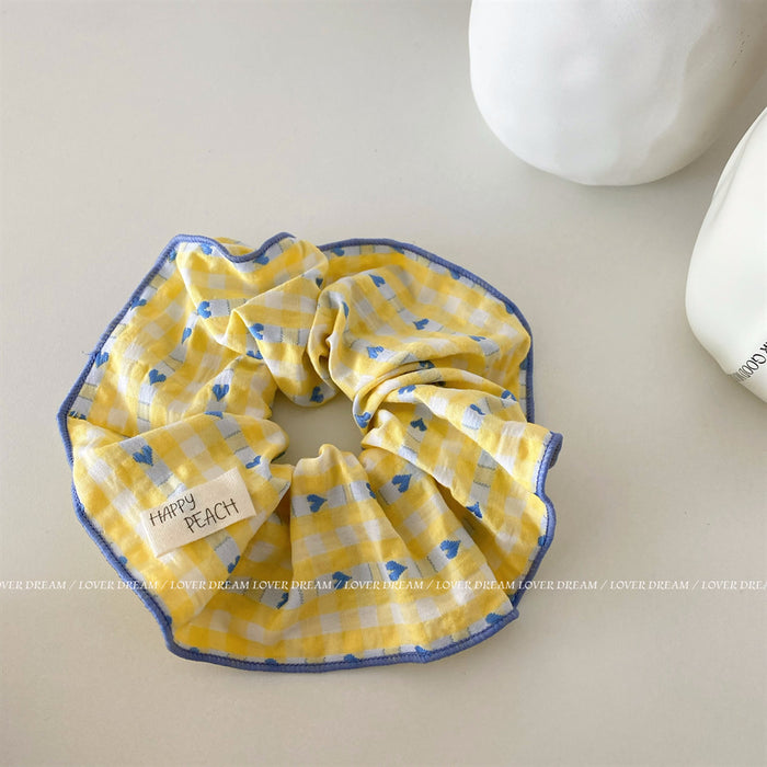 Wholesale Alphabet cloth logo, heart-shaped checkered headband, cute headwear, headband, versatile hair accessory