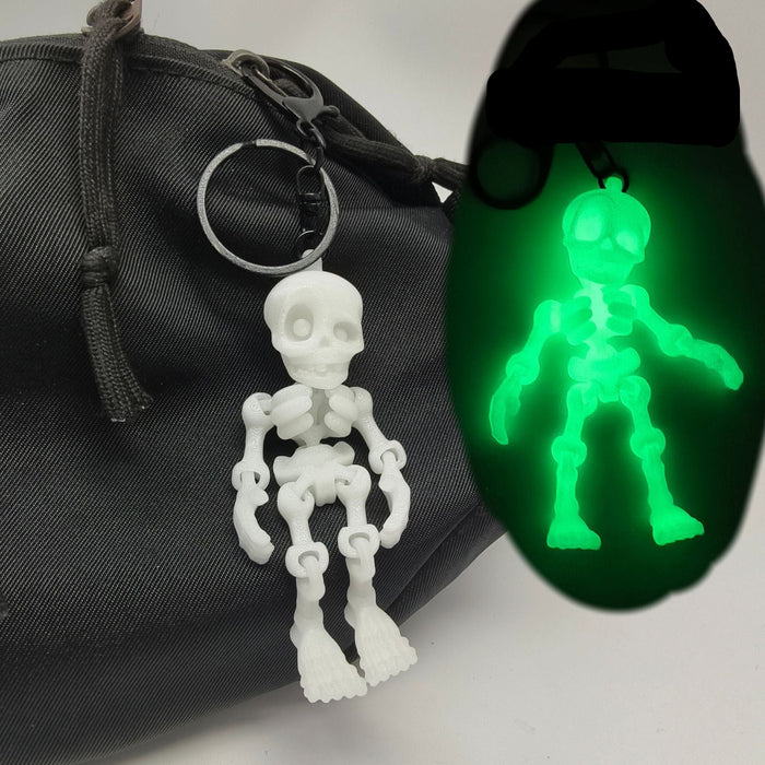 Wholesale 3D Printed  Skeleton Keychain Glow in Dark Bag Charm