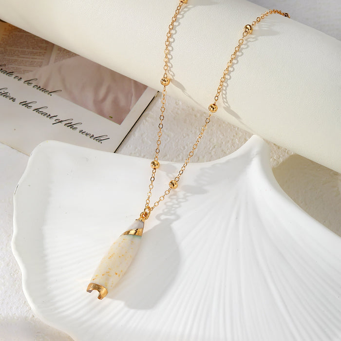 Wholesale Beach seashell gold-plated pendant seashell necklace