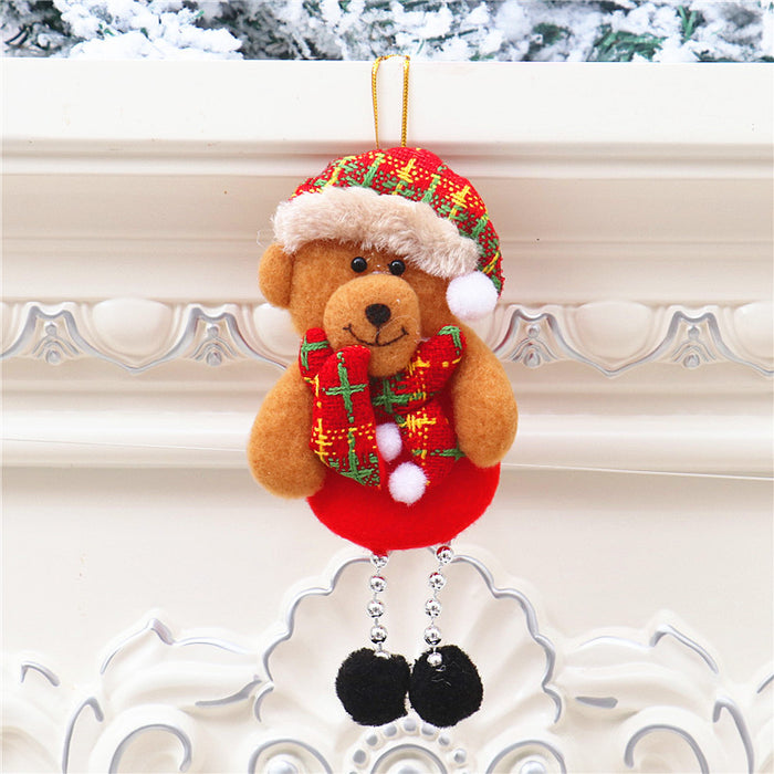Wholesale Christmas Decorations Small Pendant Christmas Tree Fabric Pendant Elder Elk Doll Small Hanging Window Small Pendant