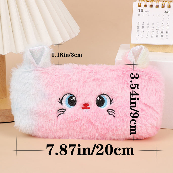 Wholesale Cute Cartoon Plush Kitten Pencil Case