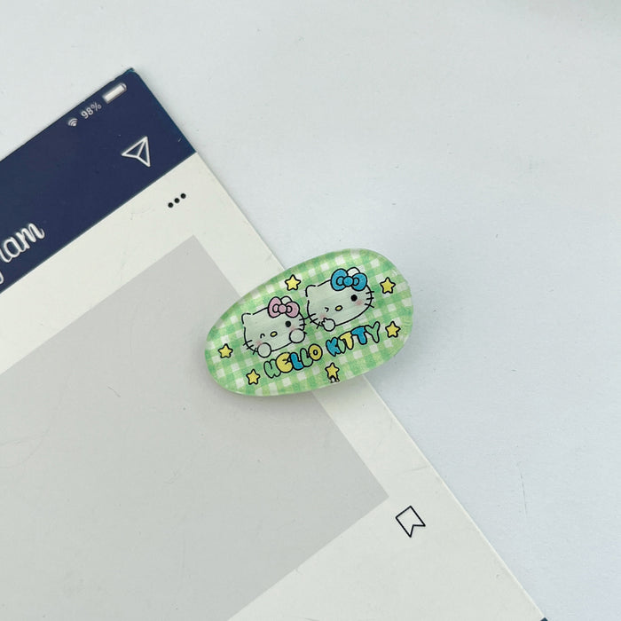 Wholesale Cute plaid cat oval hair clip