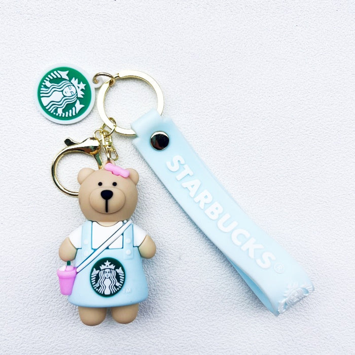 Wholesale Soft rubber cute bear cartoon keychains