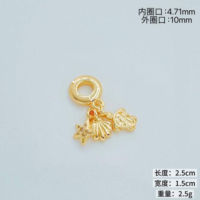 Wholesale Ocean Series Copper Charm Pendant for Necklace Making Accessory