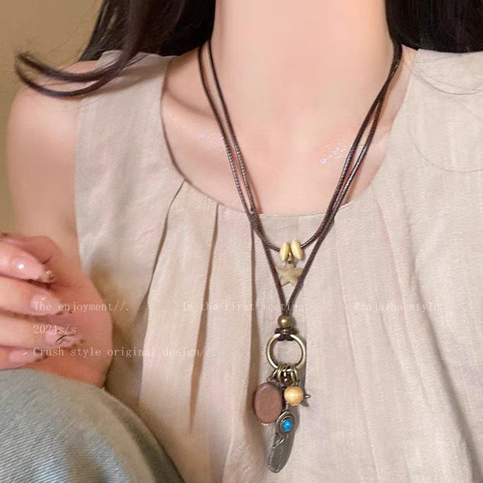 Wholesale Long sweater chain fashionable retro niche temperament high-end versatile necklace