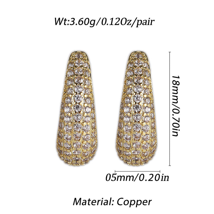 Wholesale Zircon Earrings High-end Geometric Jewelry JDC-ES-YJ001