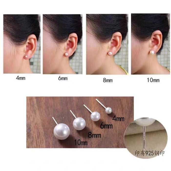 Wholesale Needle pearl earrings for ear hole maintenance, simple temperament, versatile and compact earrings and earrings