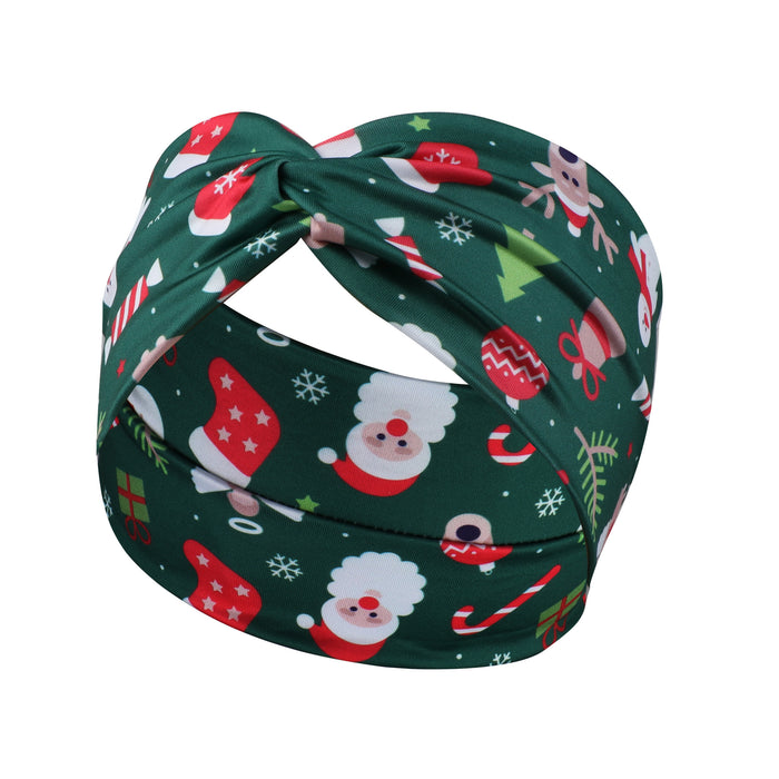 Wholesale Christmas Cross Elastic Yoga Sports Headband JDC-HD-Jint003