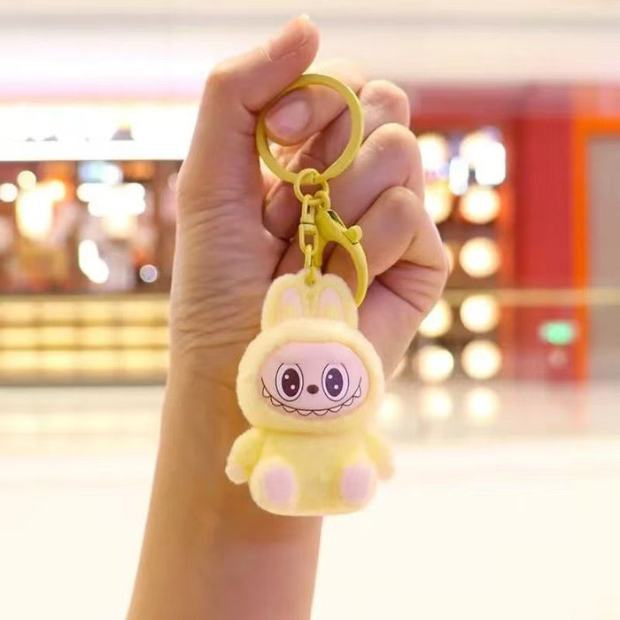 Wholesale Cute sitting posture cartoon flocked keychain