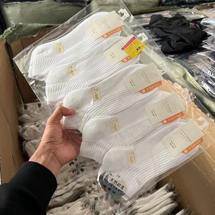 Wholesale Double needle combed cotton socks, breathable short tube cotton socks