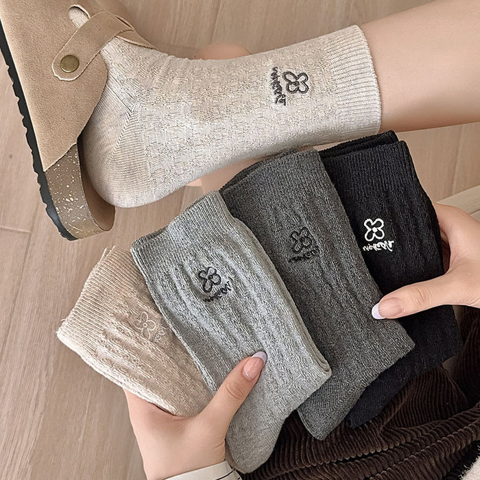 Wholesale Socks with double needle embroidery, tube socks, pile socks