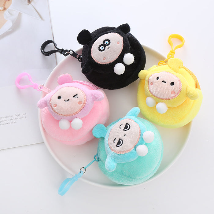 Wholesale Cartoon Cute Egg Boy Wallet Plush Doll Coin Bag Earphone Bag Keychain Student Backpack Pendant JDC-WT-XG002