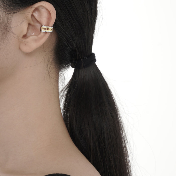 Wholesale S925 sterling silver ear clip design texture earrings for women