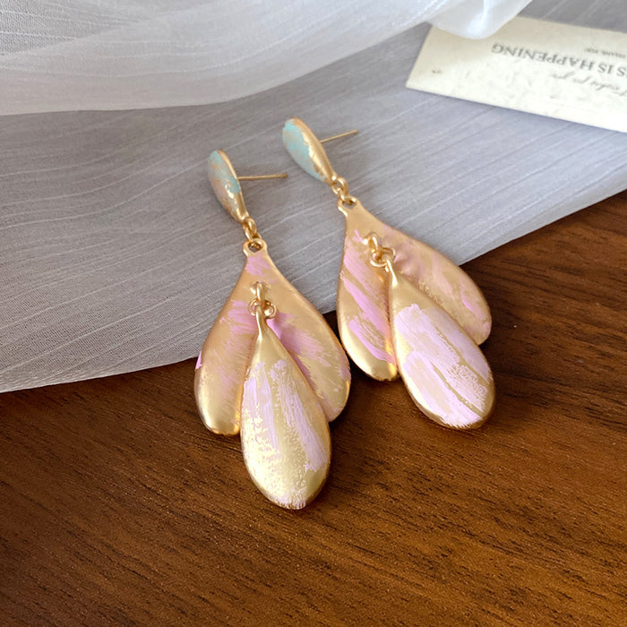 Wholesale Silver needle enamel flower earrings light luxury high-end earrings for women retro palace style all-match earrings design niche