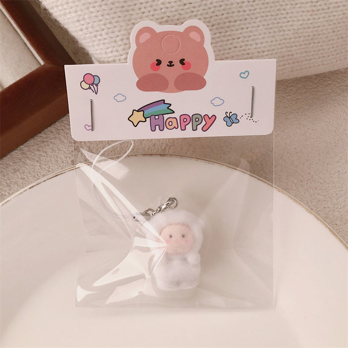 Wholesale Flocking Resin Bear Pendant Cute Pendant Bag Keychain Decorative Accessories
