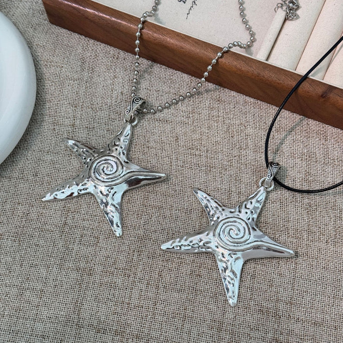 Wholesale Texture Pentagram Necklace with Temperament Versatile Collarbone Chain Accessory