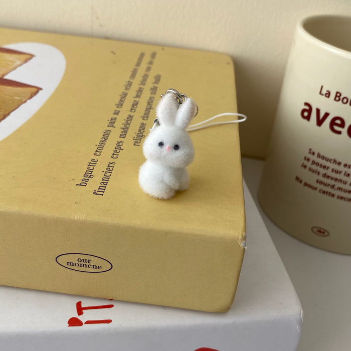 Wholesale 3D plush bunny pendant, cute little animal plush toy, student bag hanging accessory