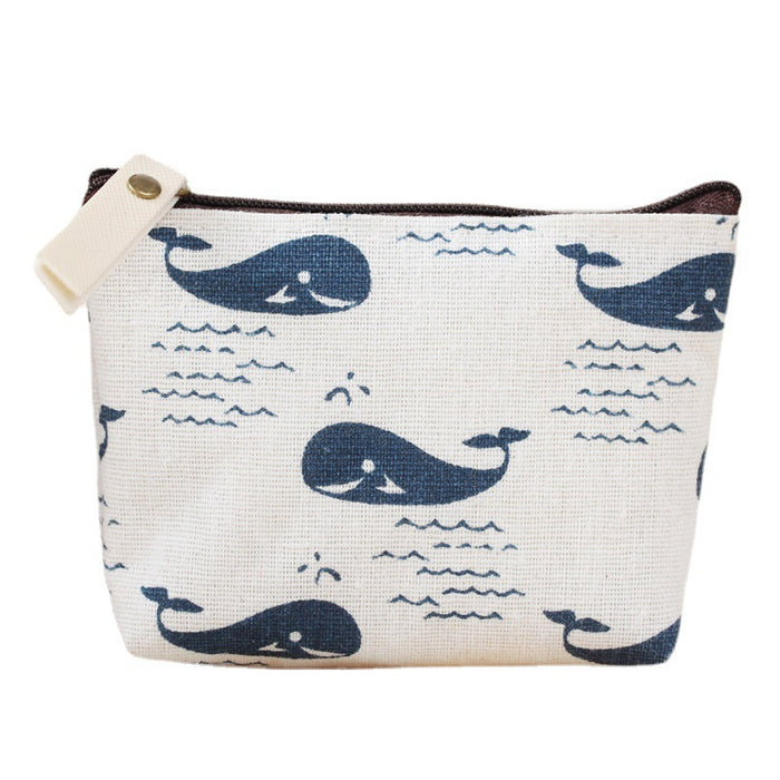 Wholesale Retro coin purse, simple and fashionable canvas cartoon key, cute card bag