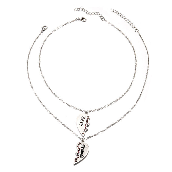 Wholesale Jewelry Fashion English Letter Pendant Versatile Love Couple Double layered Stacked Necklace