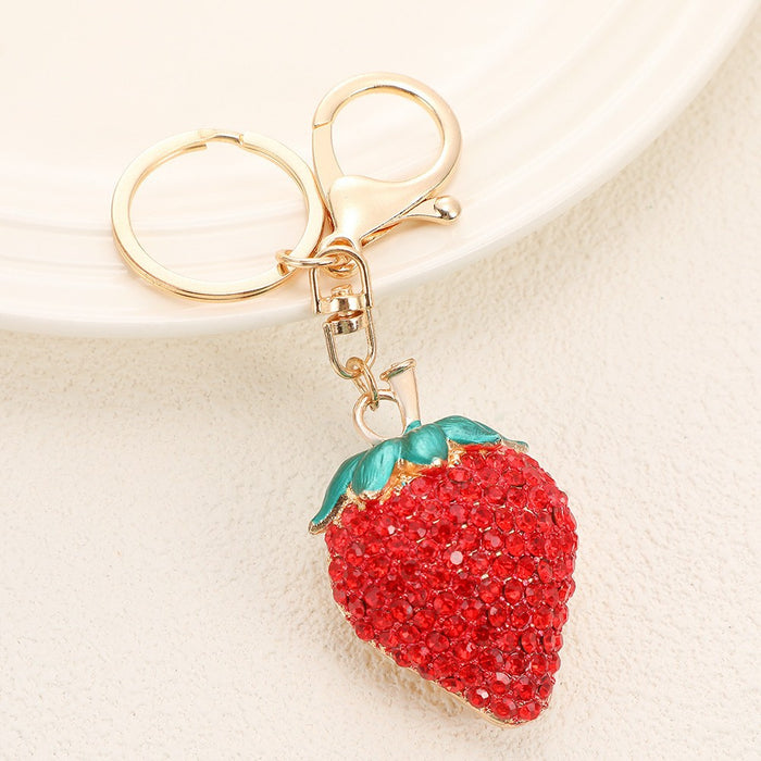 Wholesale Cherry Keychain Red Fruit Shape Key Ring Graduation Gift Decorative Accessory