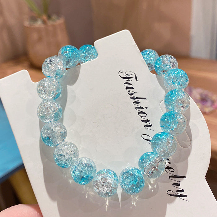 Wholesale Glass Bead Bracelet Ice-Clear Two-Tone Violet Children' s Jewelry Accessory MOQ≥2