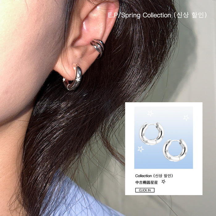 Wholesale Simple and versatile temperament silver needle ear buckle light luxury personalized earrings