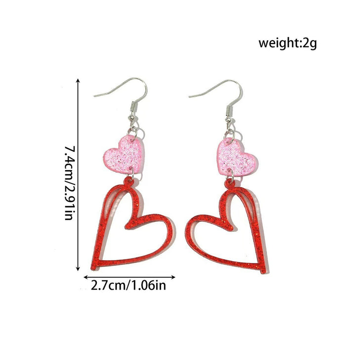 Wholesale Acrylic Heart Envelope 2D Earrings Valentine' s Day Fashion Accessory MOQ≥2