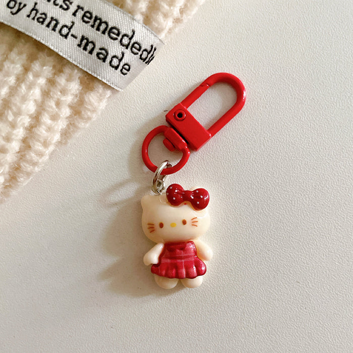 Wholesale Cute plaid skirt keychain pendant cartoon backpack hanging accessory with accessories