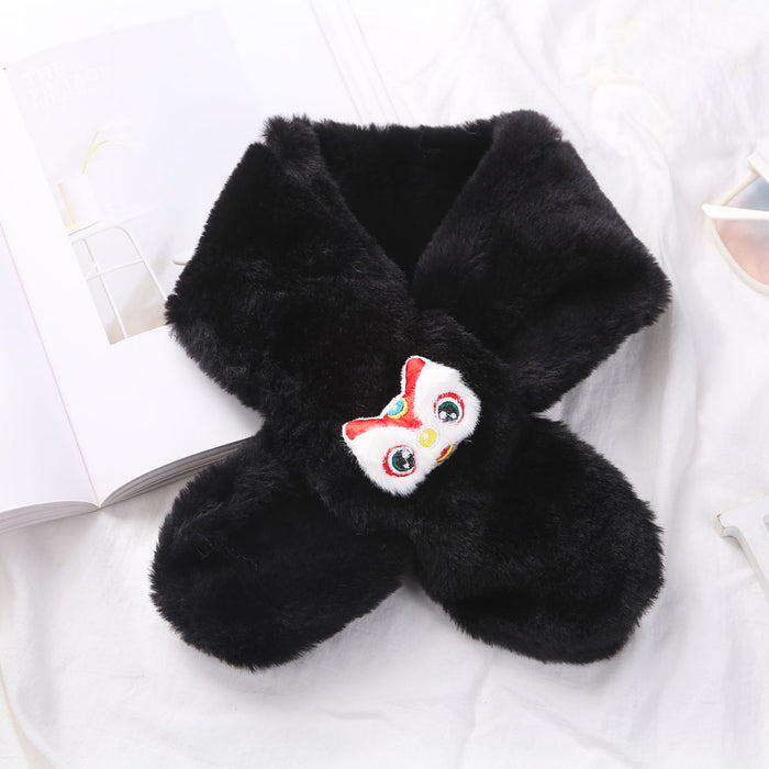 Wholesale Christmas Series Children's Autumn and Winter Cartoon Western-style Warm Scarf Imitation Rabbit Fur Thick Neck Cover JDC-SF-GJ005