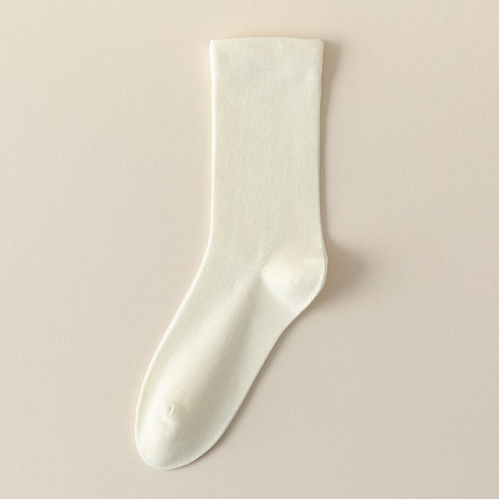Wholesale Cotton mid tube socks, white boneless socks, loose mouth socks, long tube pile socks